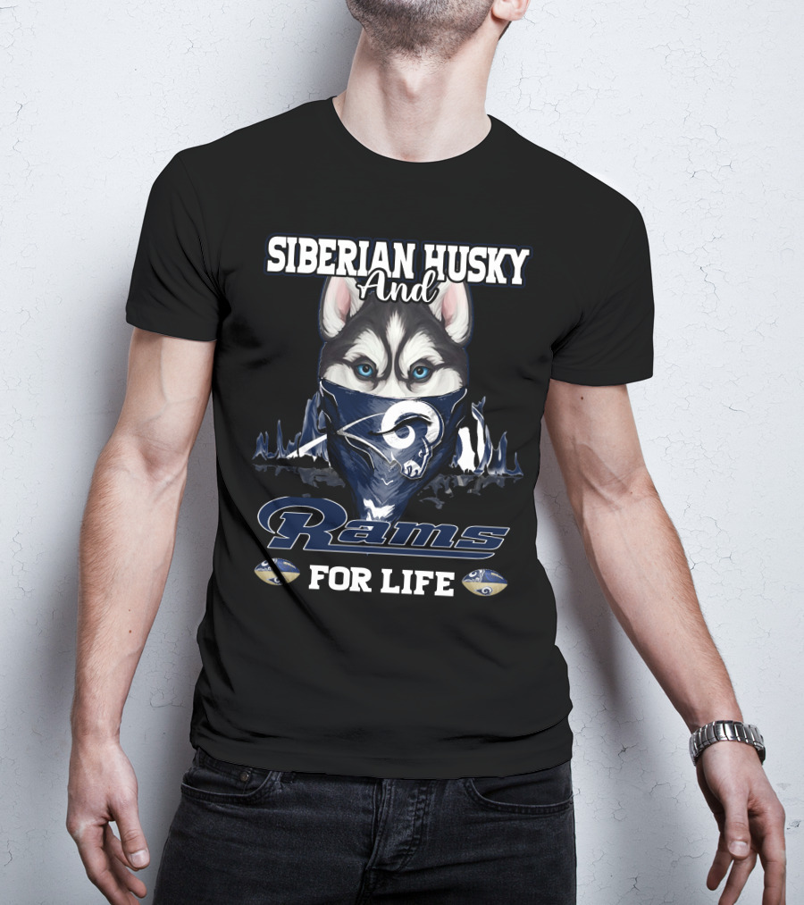 Siberian Husky And Rams For Life T-Shirt