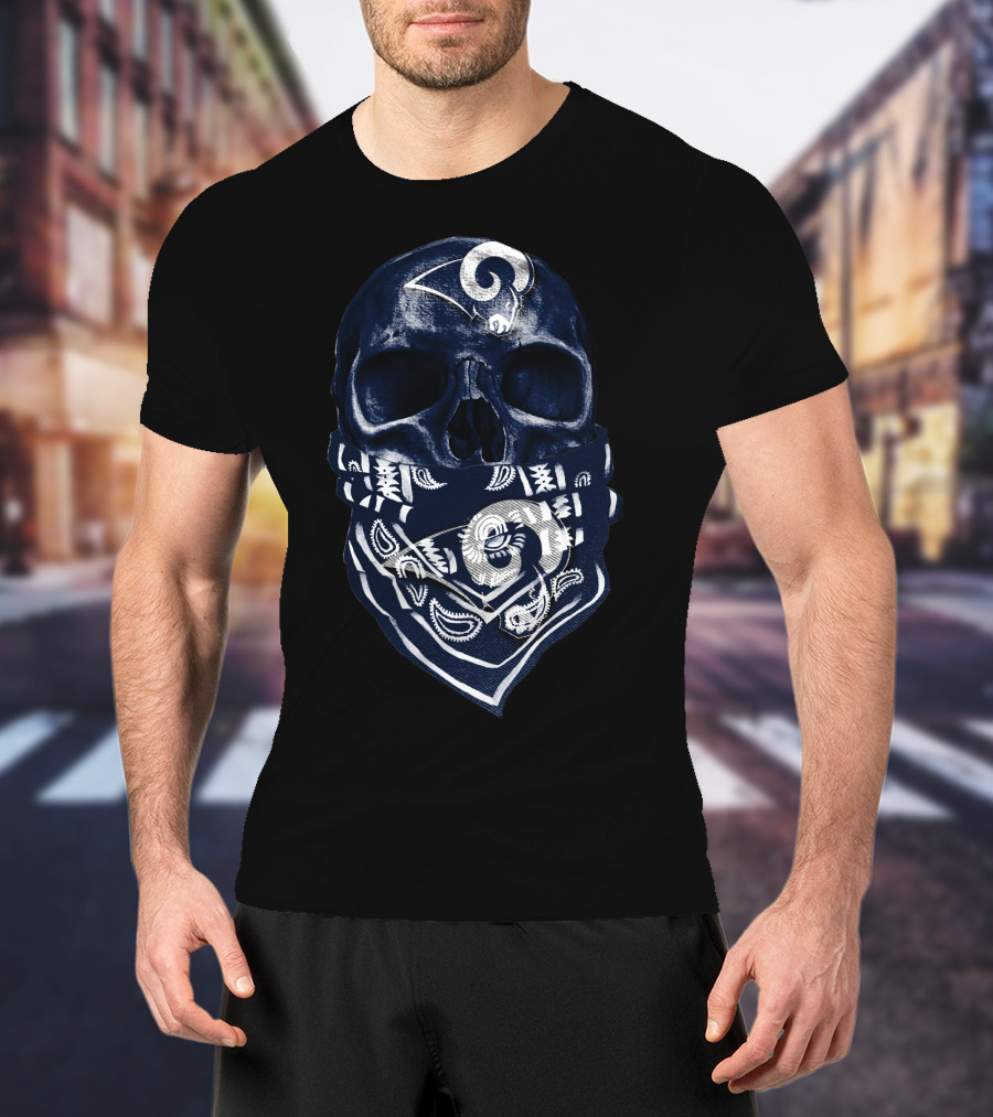 Los Angeles Rams Skull Bandana T-Shirt