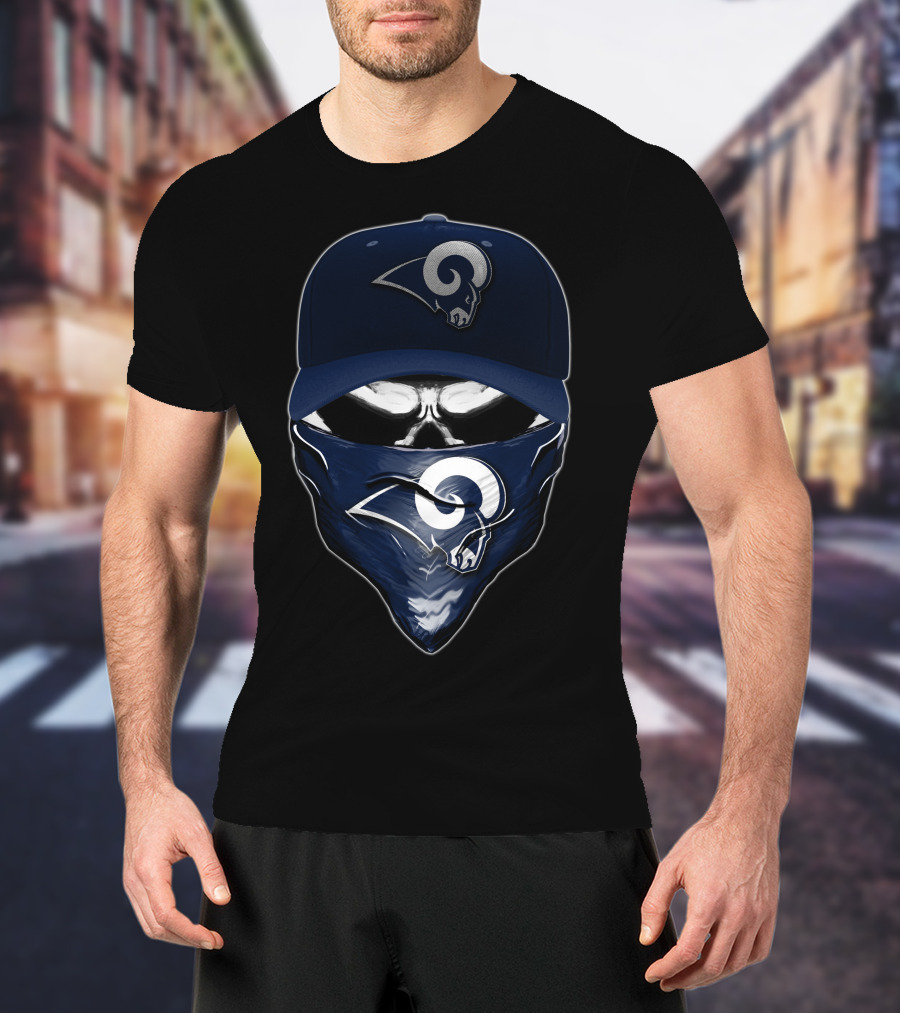 Los Angeles Rams Skull Bandana Cap T-Shirt
