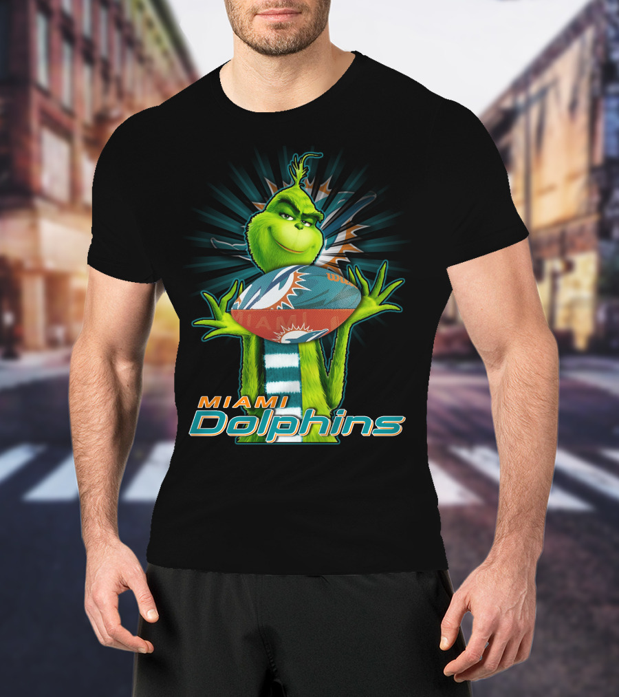 Miami Dolphins Grinch Football Fan T-Shirt