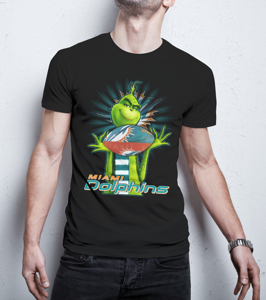 Miami Dolphins Grinch Football Fan T-Shirt