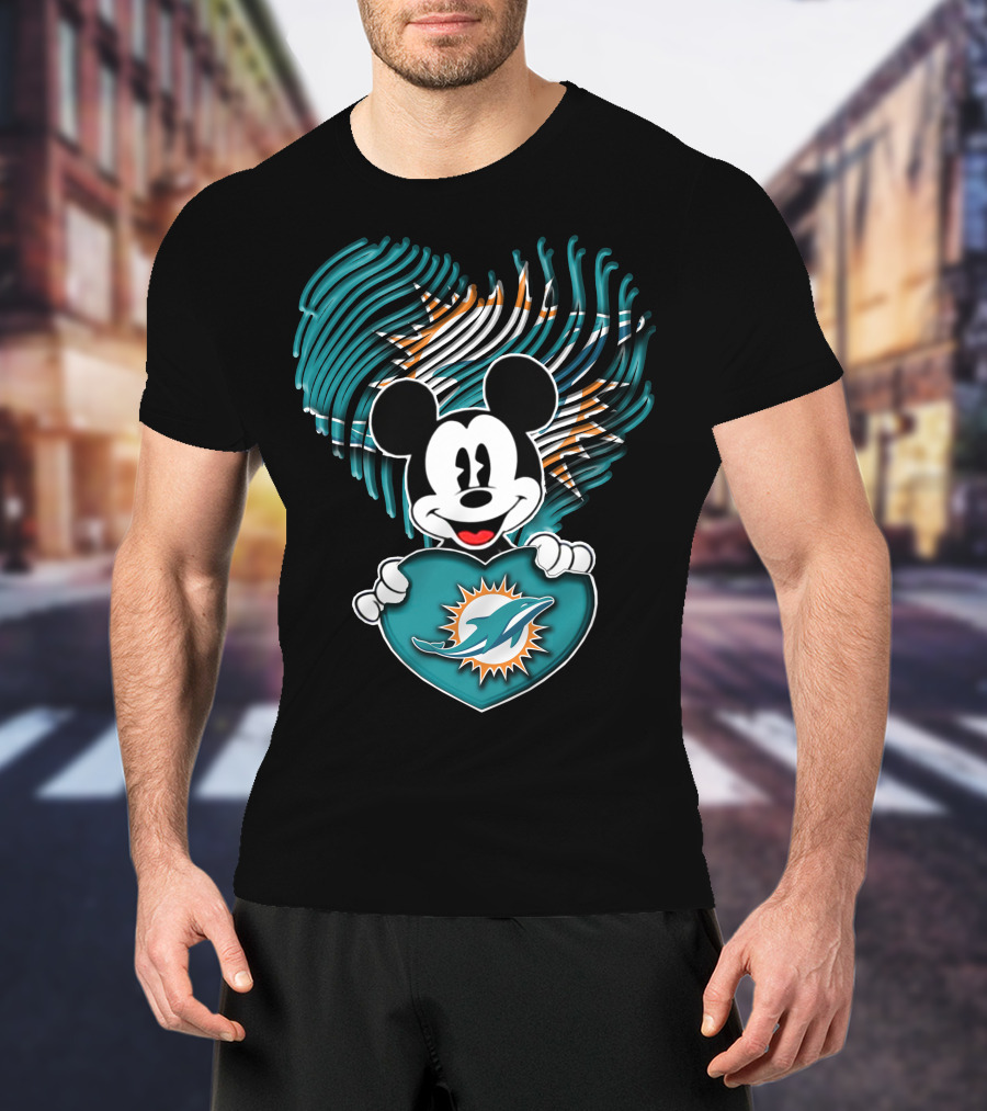 Mick Miami Dolphins Heart T-Shirt