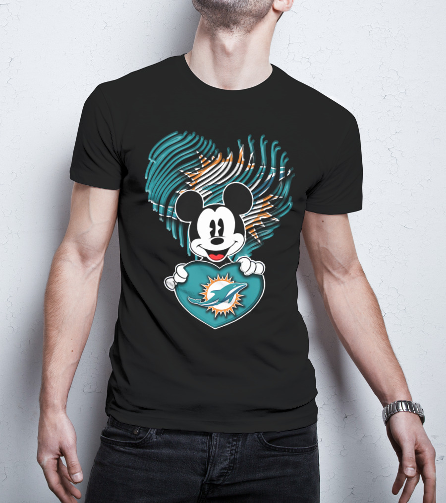 Mick Miami Dolphins Heart T-Shirt