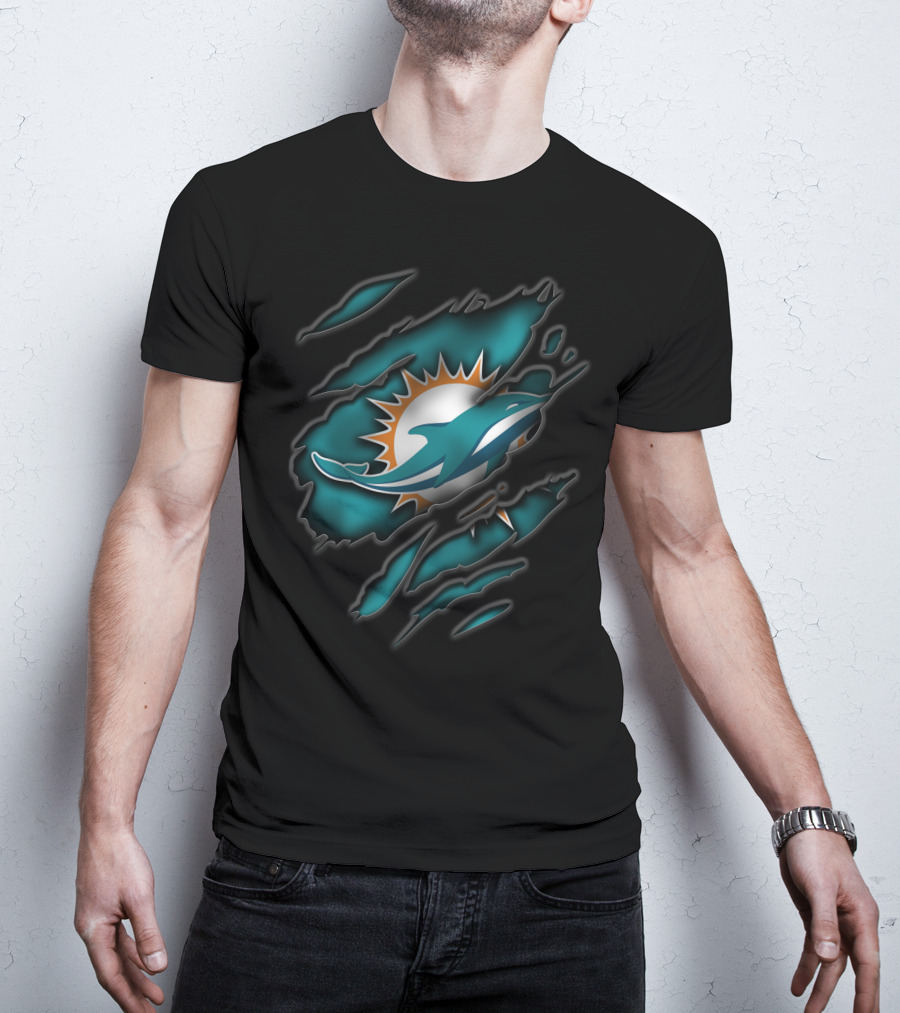 Miami Dolphins Logo Torn T-Shirt