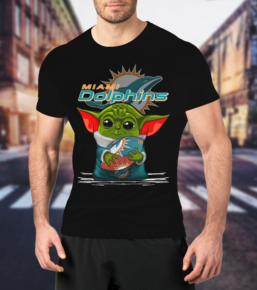 Miami Dolphins Yoda Football Fan T-Shirt