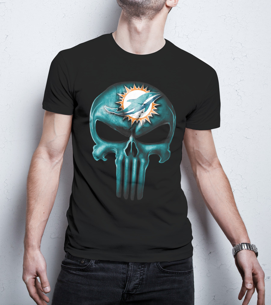 Miami Dolphins Skull T-Shirt