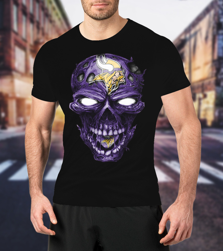 Minnesota Vikings Skull Purple T-Shirt