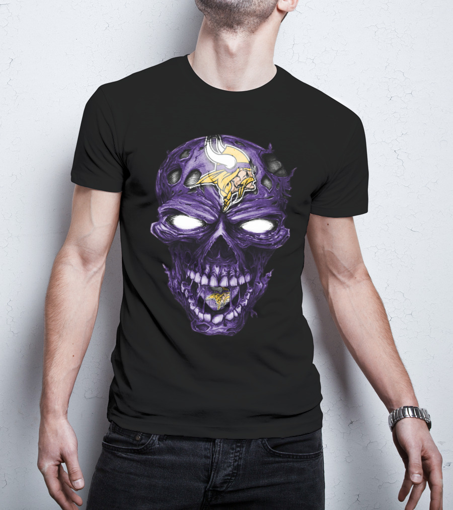 Minnesota Vikings Skull Purple T-Shirt