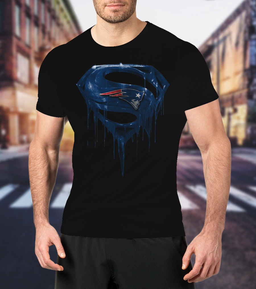 New England Patriots Dripping Superman T-Shirt