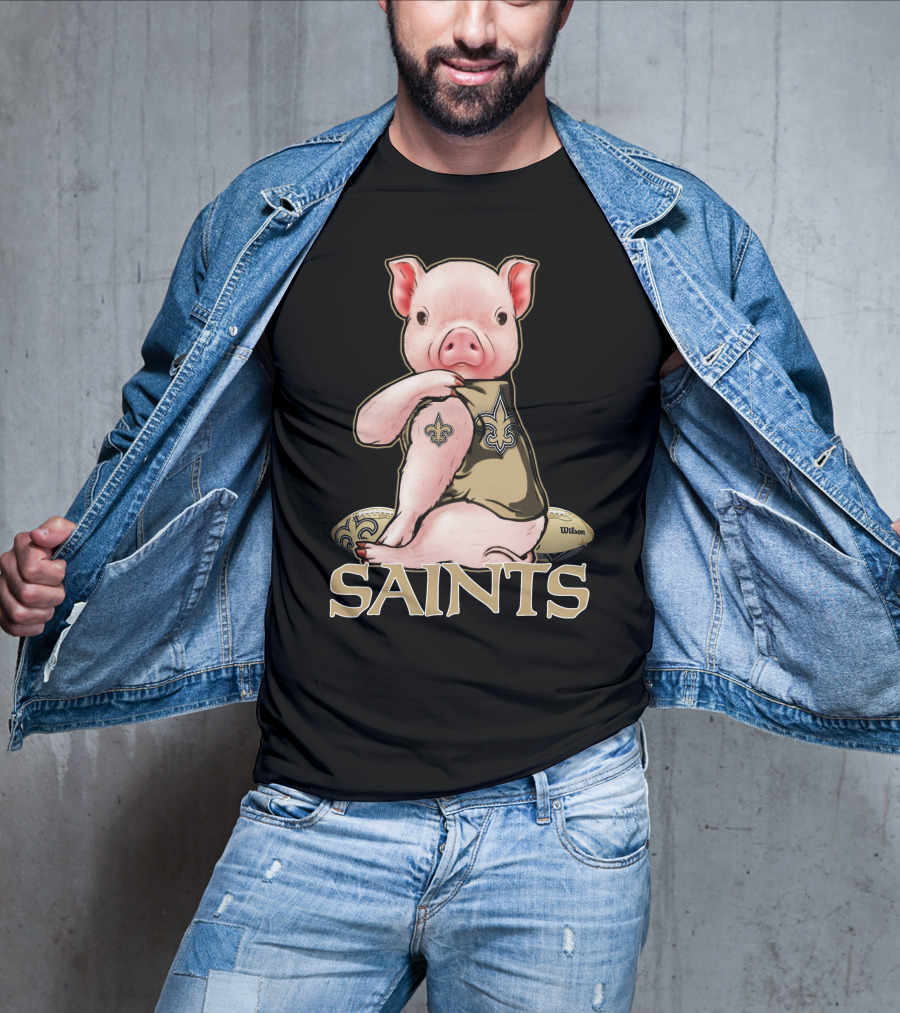 Pig Saints Fleur-de-Lis Football Fan Wilson T-Shirt