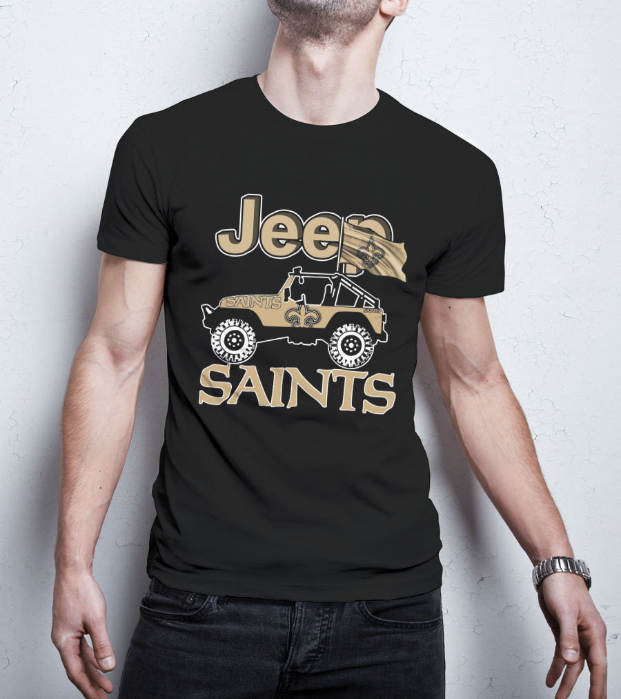 Jeep Saints New Orleans Fleur-de-Lis Flag T-Shirt