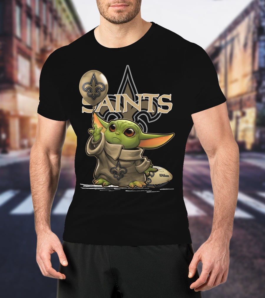 Yoda New Orleans Saints Balloon Football Wilson T-Shirt
