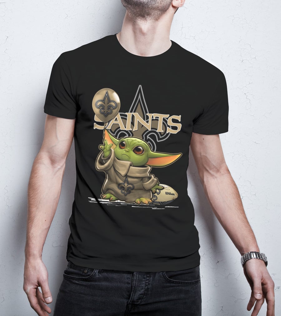 Yoda New Orleans Saints Balloon Football Wilson T-Shirt