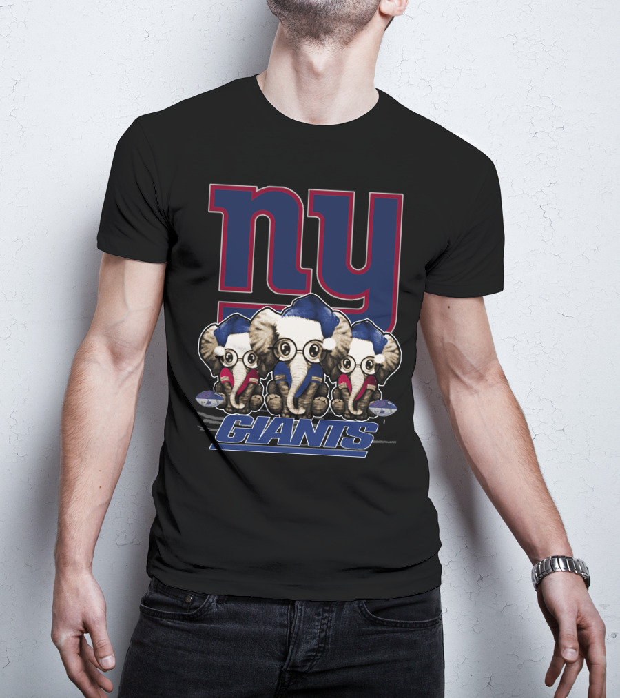 NY Giants Christmas Elephants T-Shirt