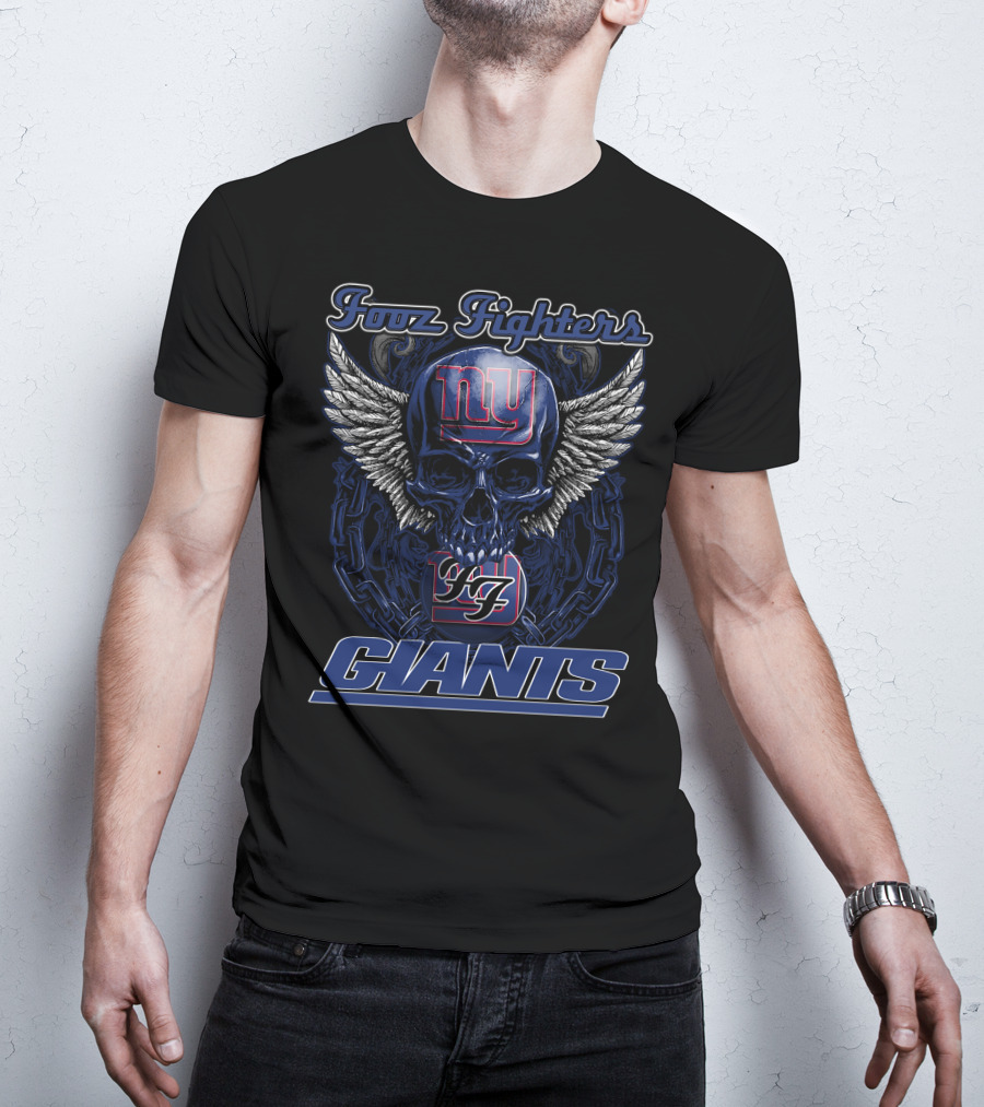 Foo Fighters NY Giants Skull Wings Retro 97 T-Shirt