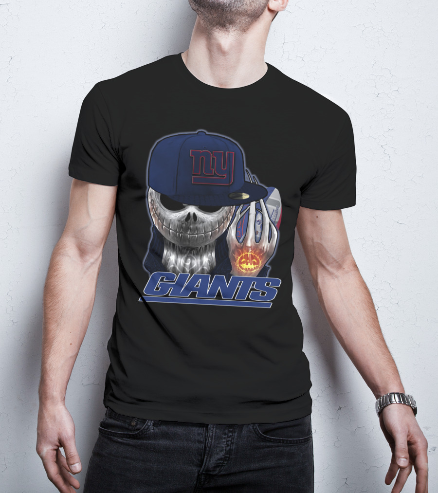 Jackskull Giants Halloween NY Football Fusion T-Shirt