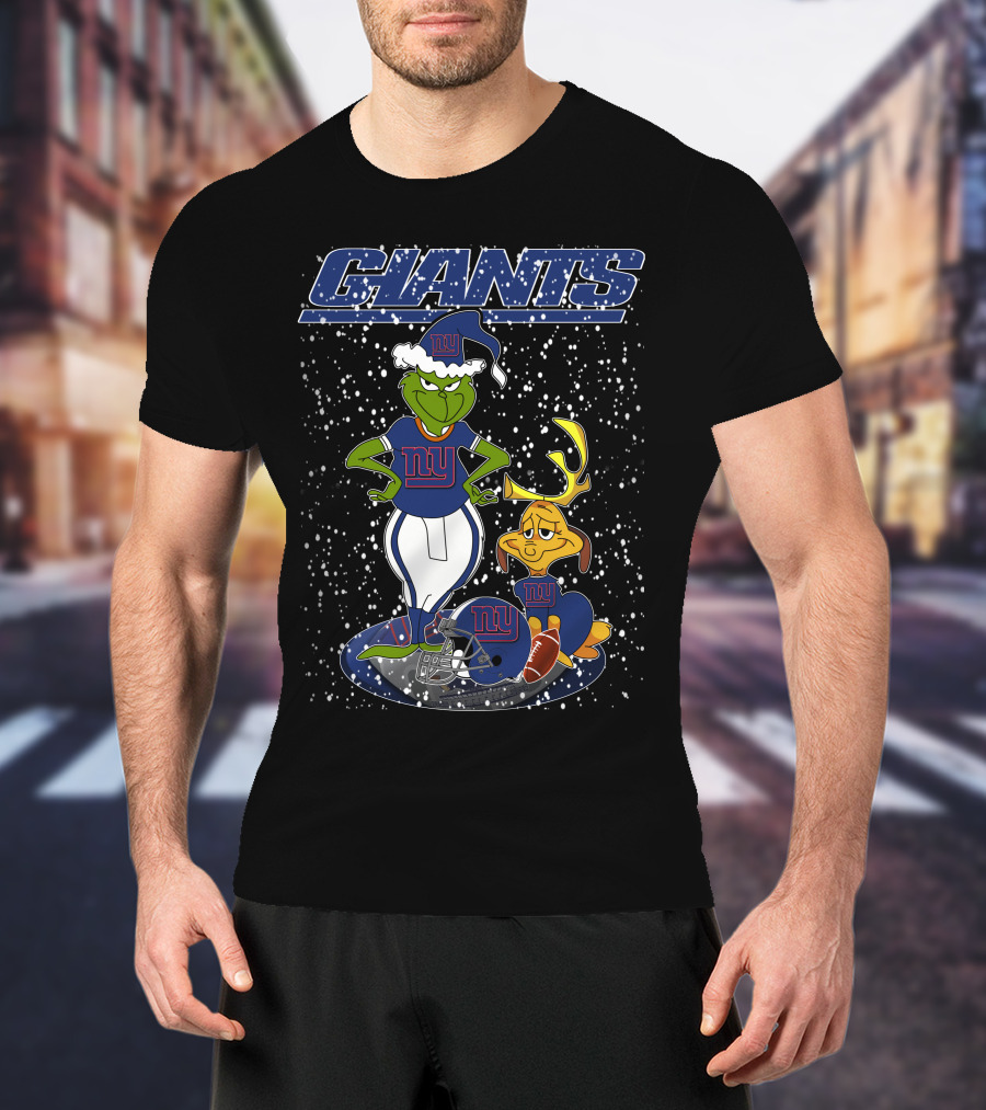 Grinchxmas New York Giants Holiday Characters T-Shirt