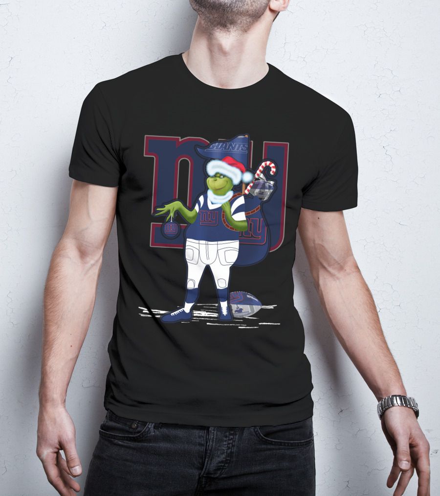 Grinchxmas New York Giants Christmas Football Character T-Shirt