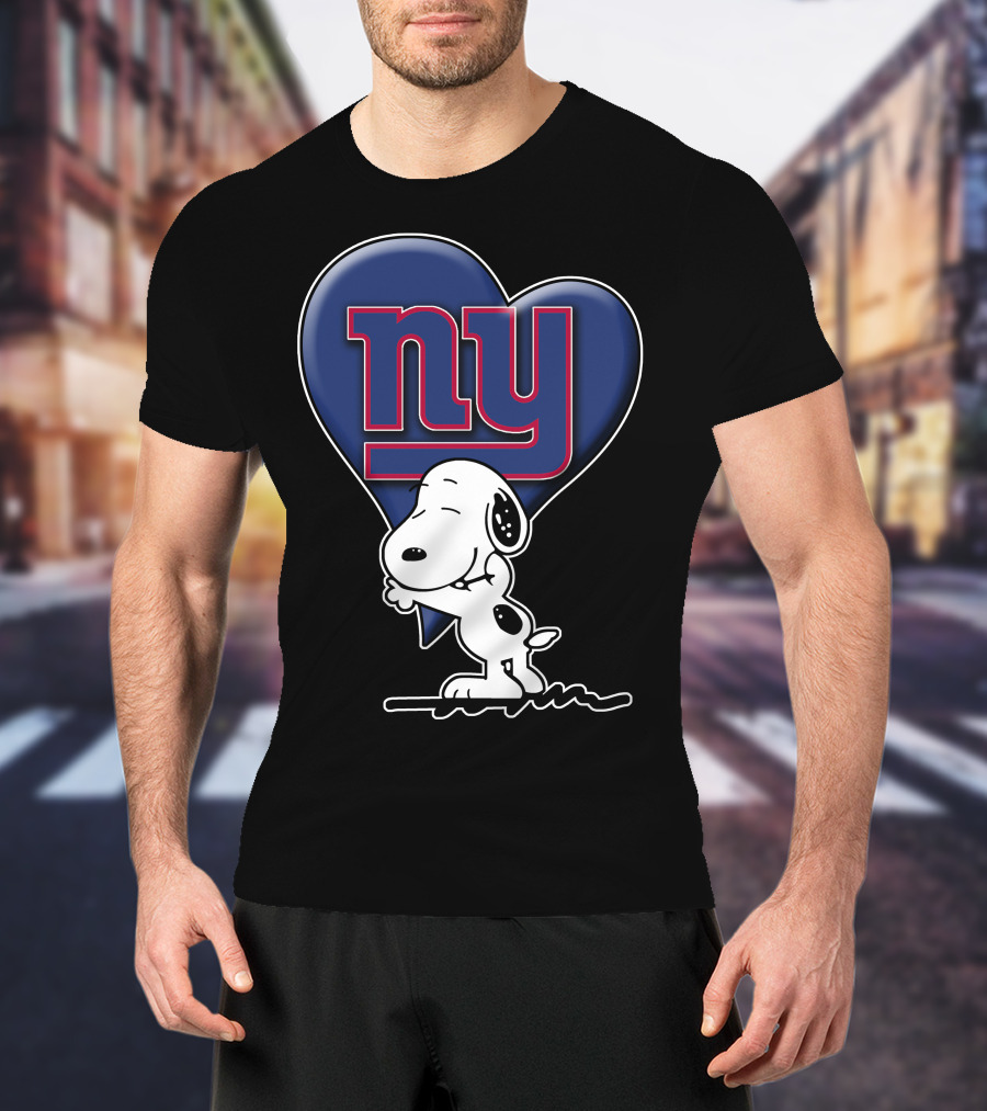 Snoopy Heart Ny New York Giants T-Shirt