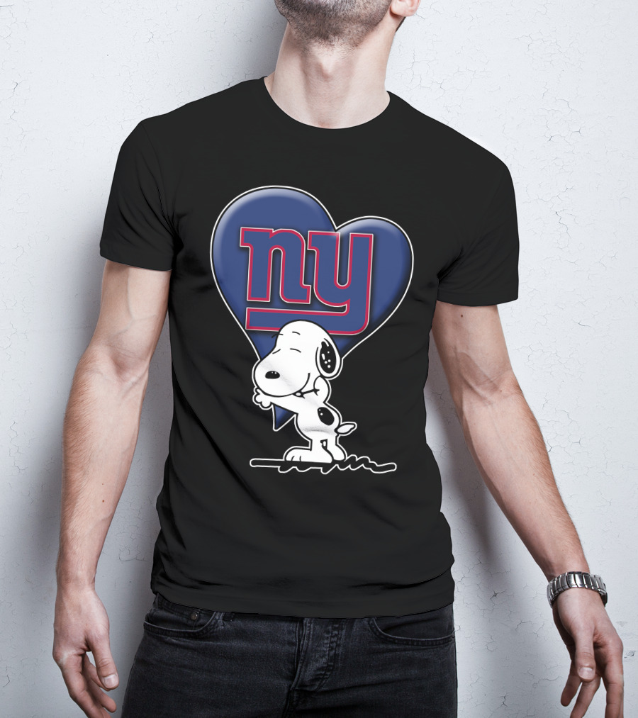 Snoopy Heart Ny New York Giants T-Shirt