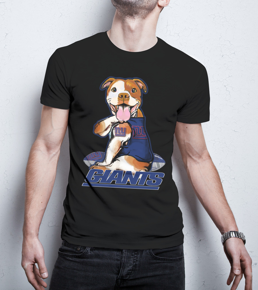 Pittbull Giants With New York Football T-Shirt