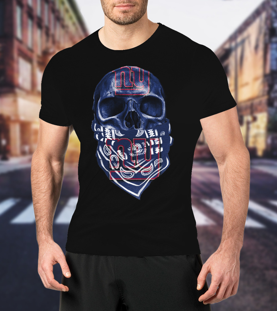 Skull V5 New York Giants Bandana T-Shirt