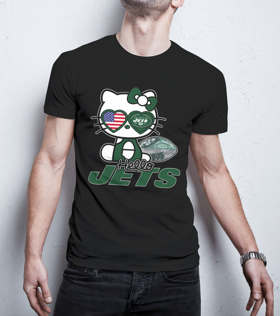 Hello Kitty Jets American Flag Football T-Shirt