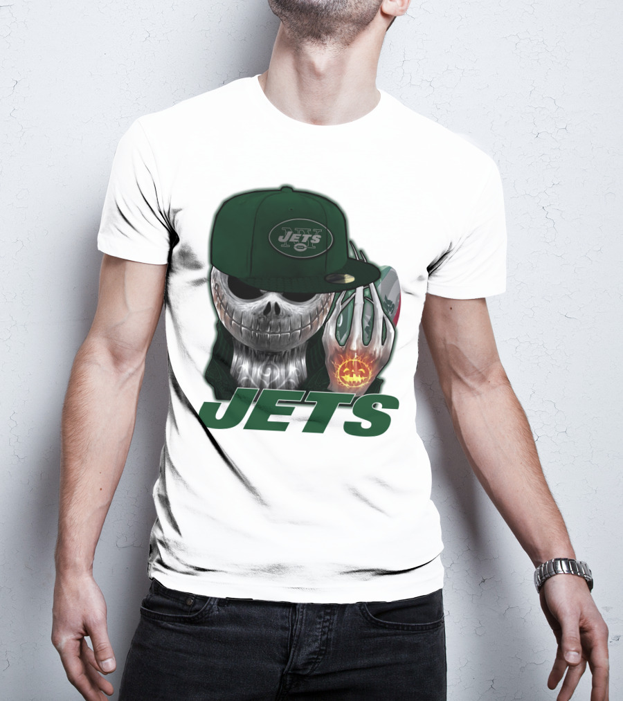 Jets Jackskull Halloween Football Fanatic T-Shirt