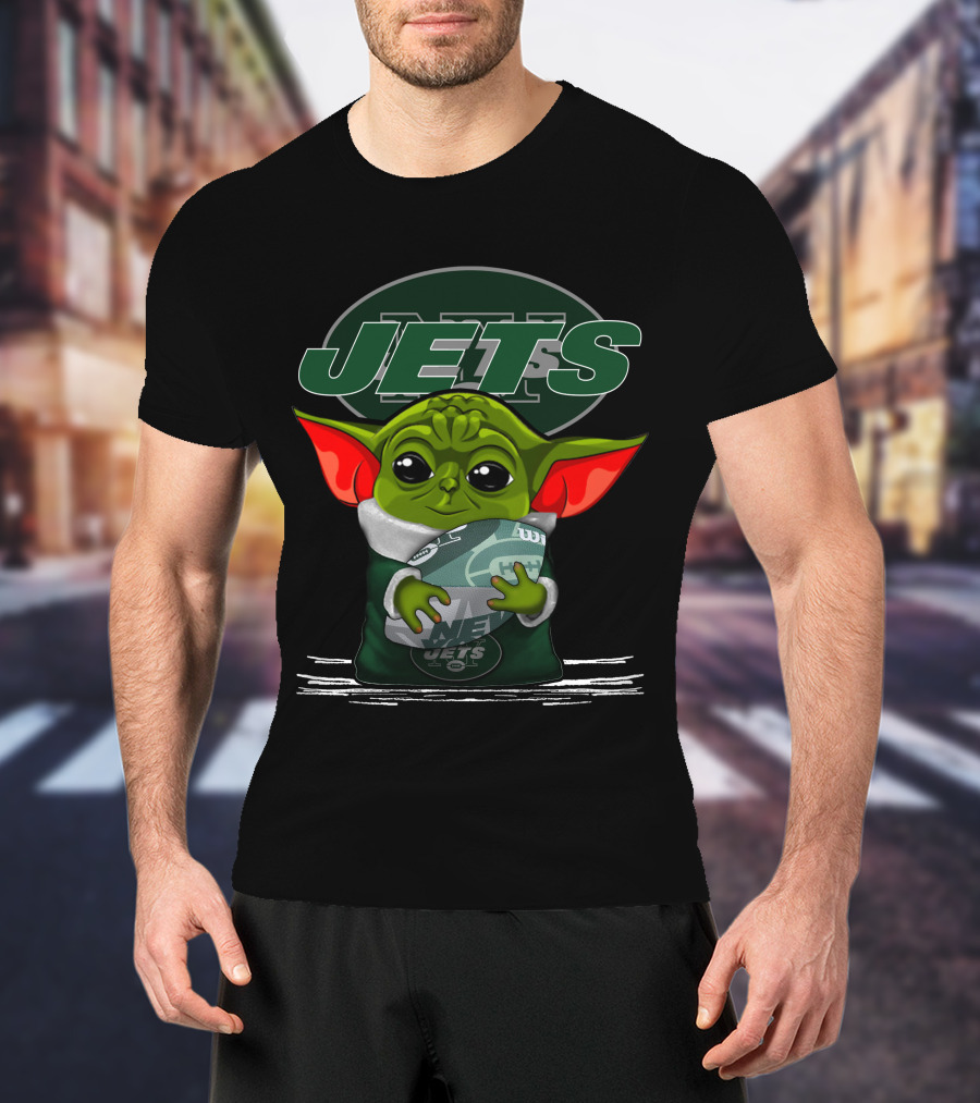 Yoda New York Jets Football Character Green Ears T-Shirt