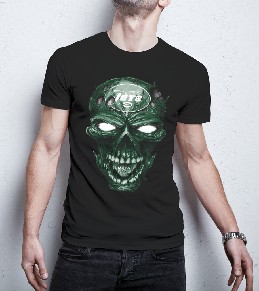 Skull V2 Jets New York NFL T-Shirt