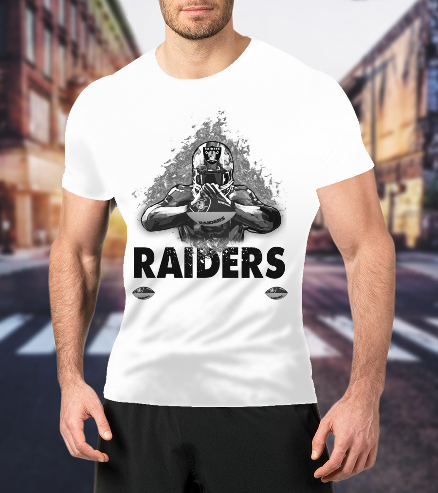 Raiders For Life Football Player Emblem T-Shirt