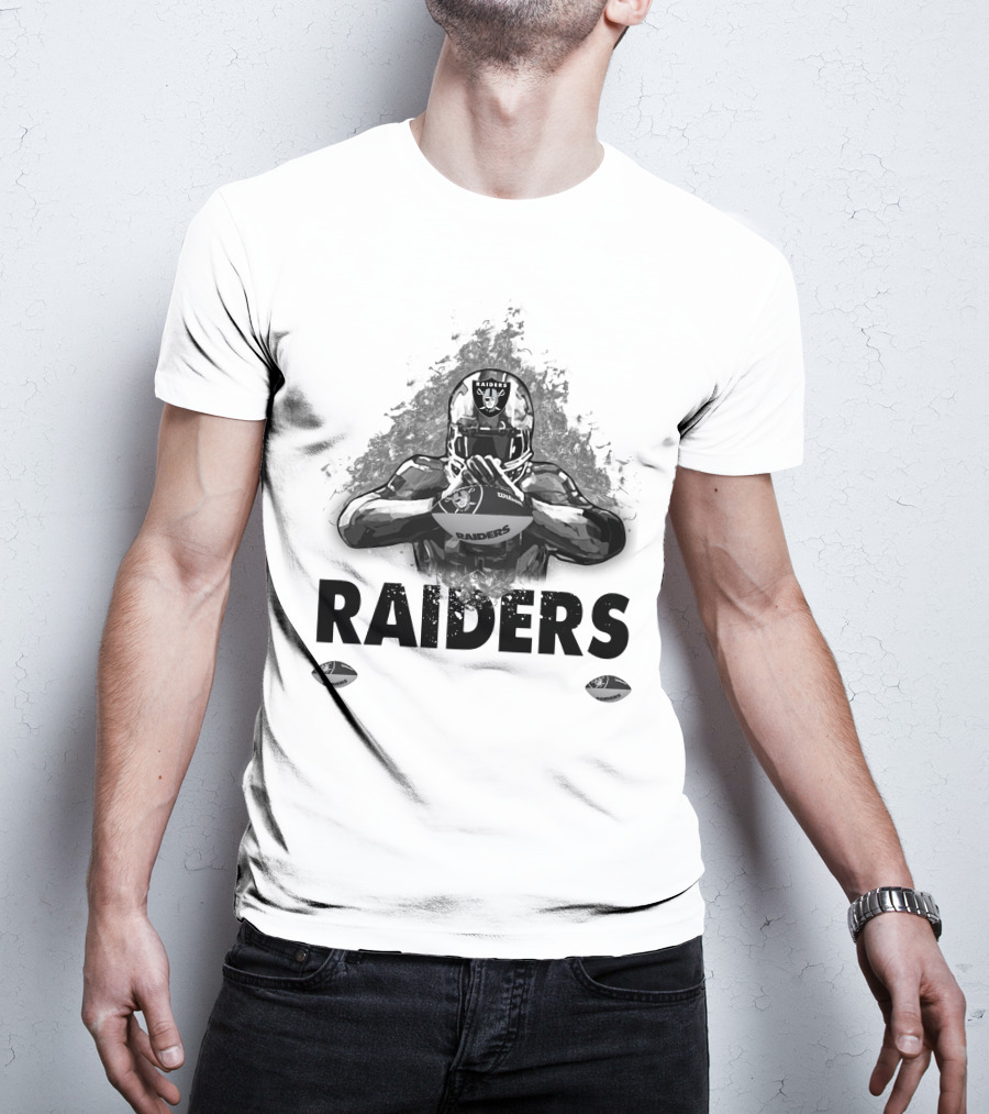 Raiders For Life Football Player Emblem T-Shirt