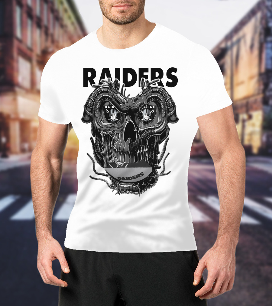 Raiders Dragonskull Football Faceplate T-Shirt