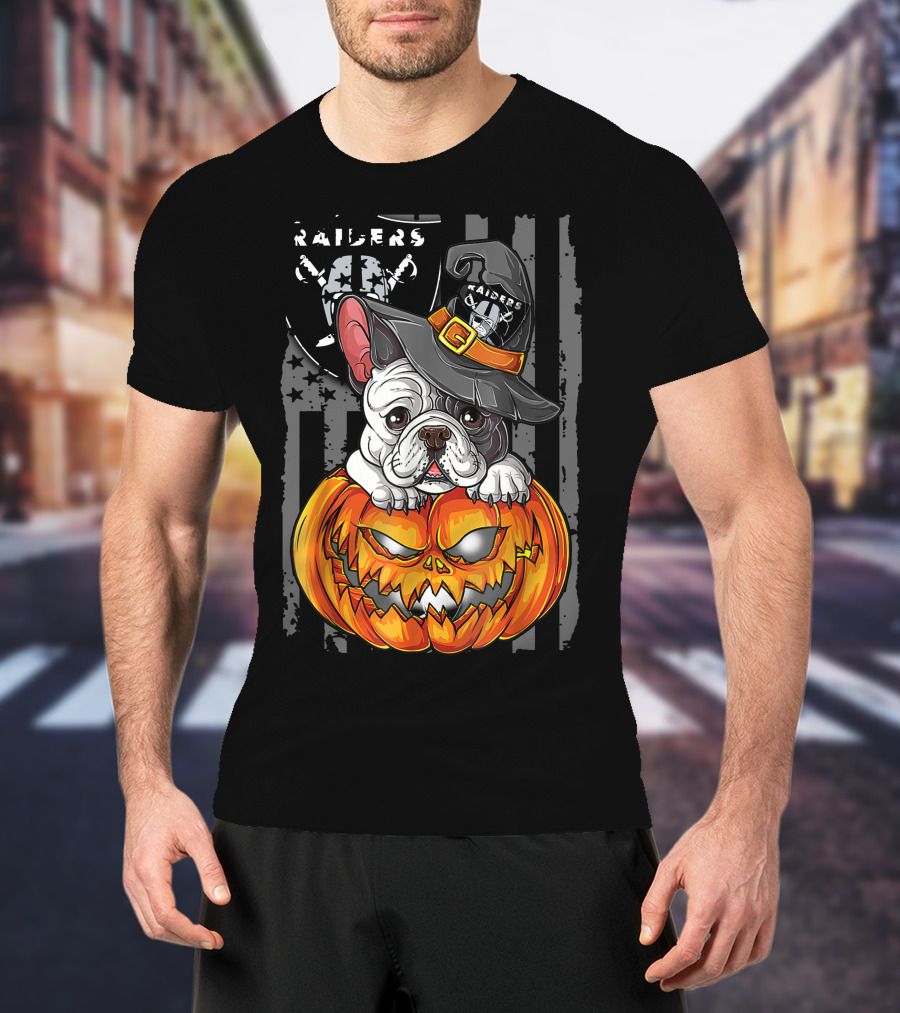 Raiders Halloween Bulldog Pumpkin T-Shirt