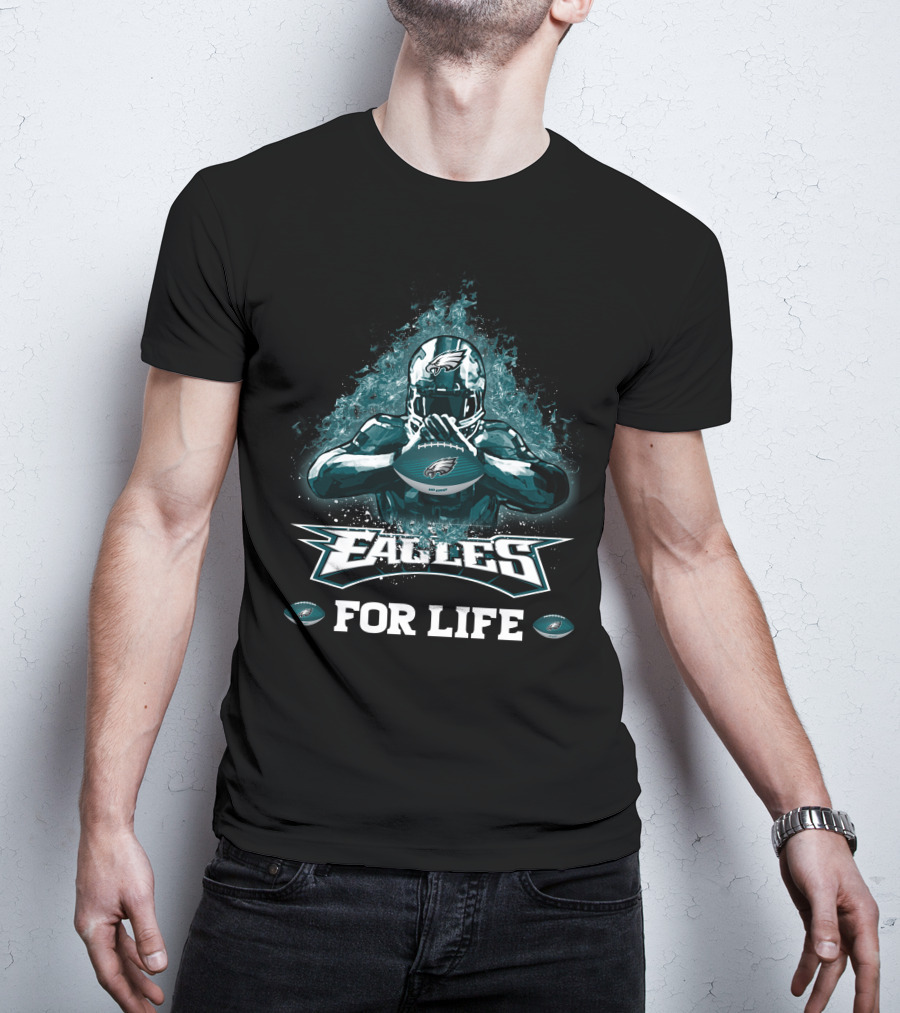 Eagles For Life Philadelphia Football Helmet Rugby T-Shirt
