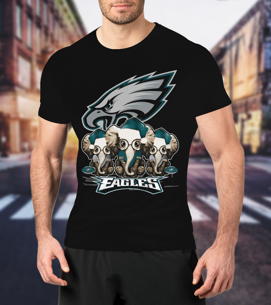 Philadelphia Eagles Elephan Xmas Holiday Spirit T-Shirt