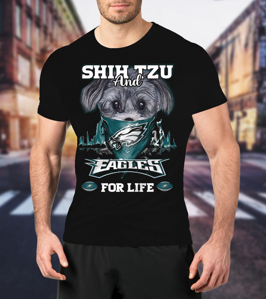 Shih Tzu And Eagles For Life T-Shirt