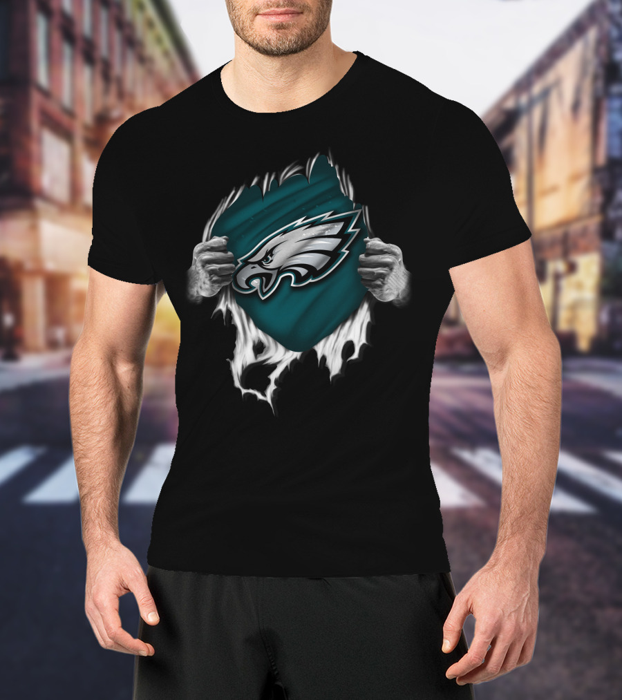 Torn Philadelphia Eagles Ripped T-Shirt