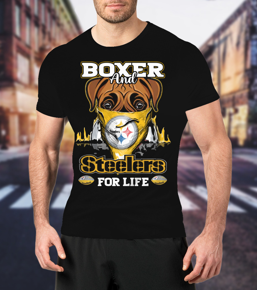 Boxer And Steelers For Life T-Shirt