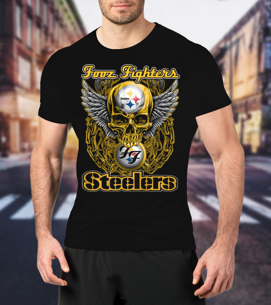 Foo Fighters Steelers Skull Wings T-Shirt
