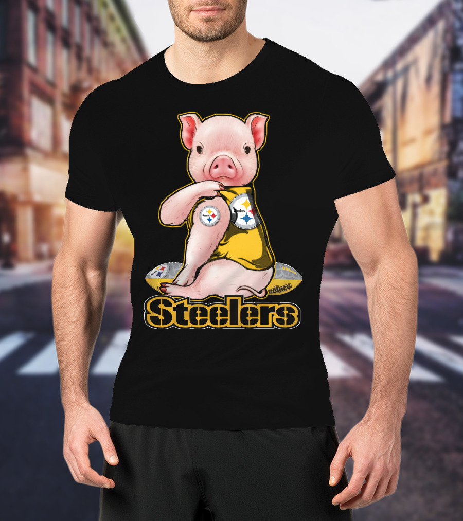 Steelers Pig With Football T-Shirt