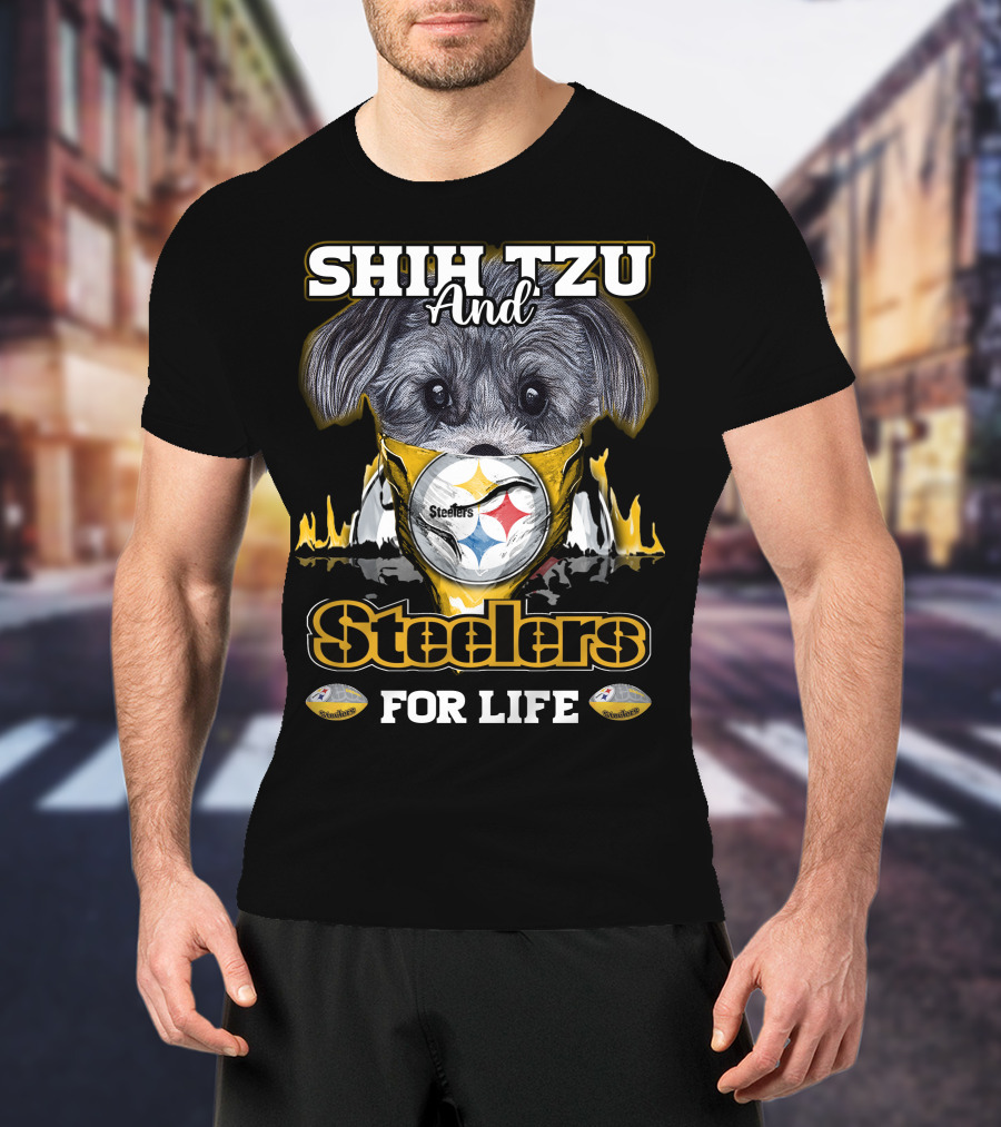 Shih Tzu And Steelers For Life T-Shirt