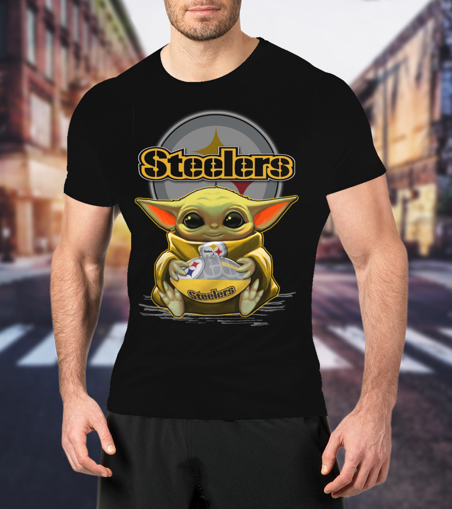 Steelers Baby Yoda Pittsburgh Steelers Fan Gear T-Shirt
