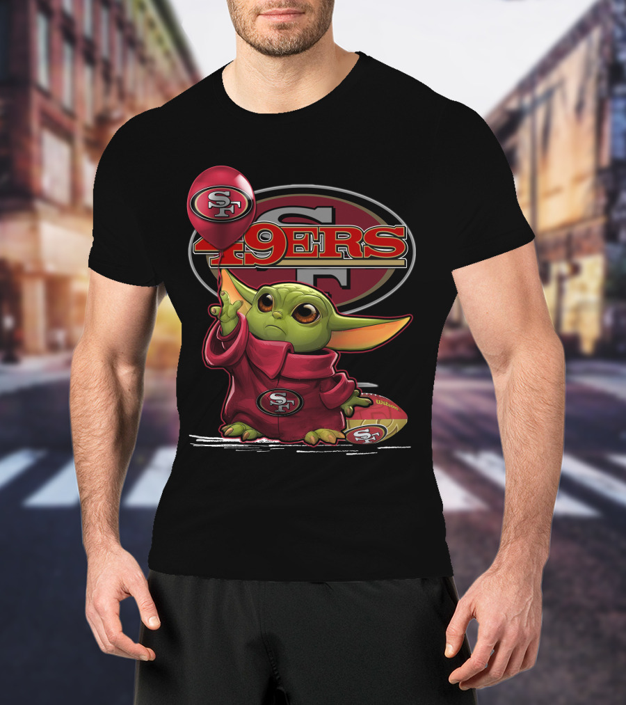 Yoda 49ers SF Balloon Football T-Shirt