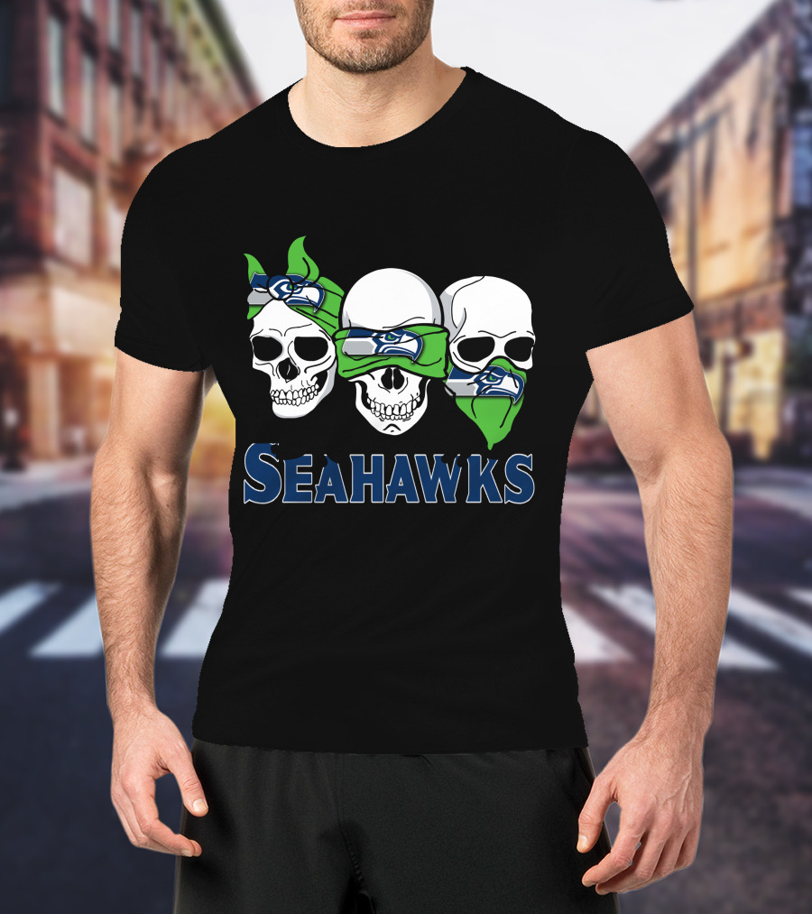 Seahawks Skulls Trio Bandana T-Shirt