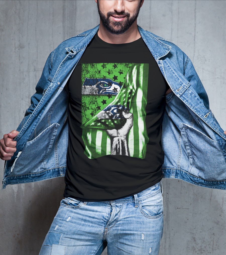 Seattle Seahawks Flag Stars And Stripes Concept T-Shirt
