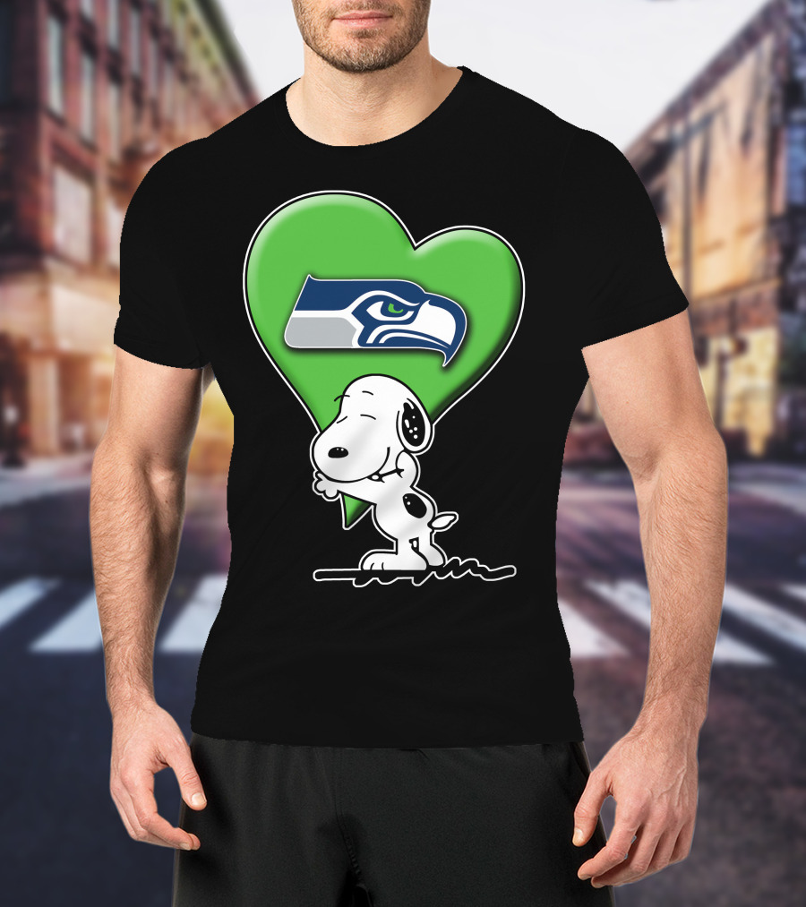 Snoopy Heart Seattle Seahawks Fan T-Shirt