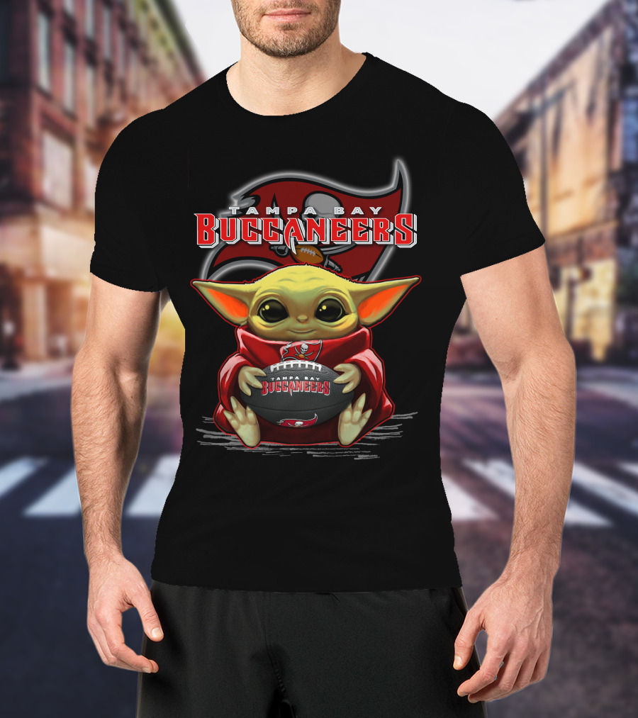 Tampa Bay Buccaneers Yoda Holding Football T-Shirt