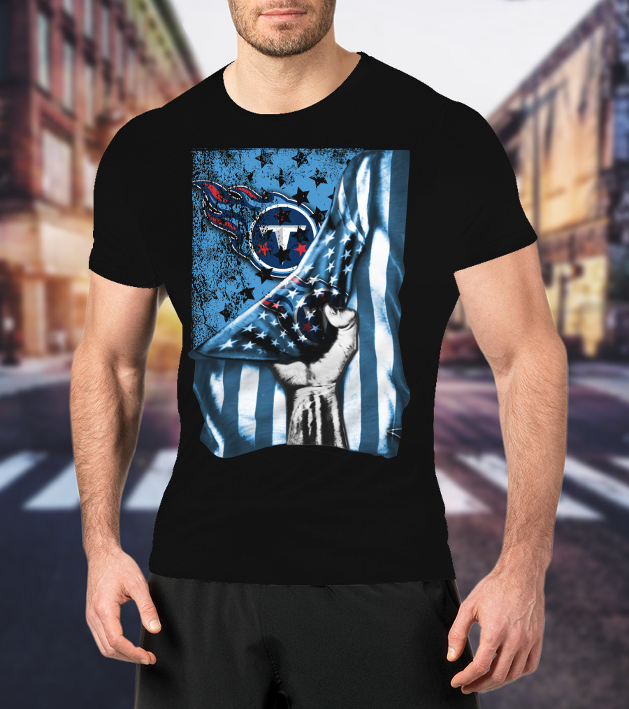 Flag Tennessee Titans American Stars Stripes T-Shirt