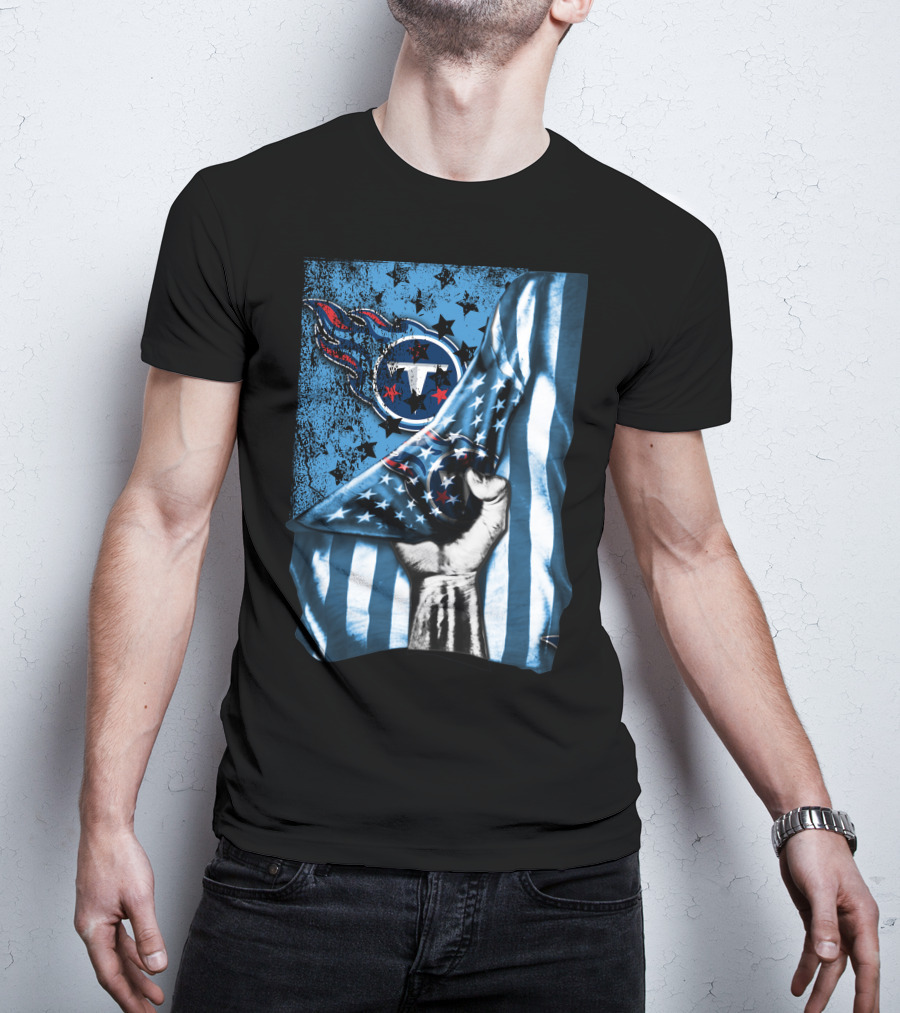 Flag Tennessee Titans American Stars Stripes T-Shirt